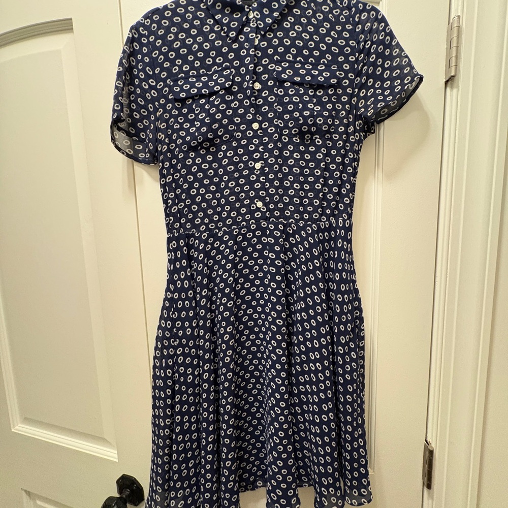 Joe Fresh Blue and White Patterned Mini Dress
